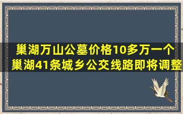 巢湖万山公墓价格10多万一个 巢湖41条城乡公交线路即将调整